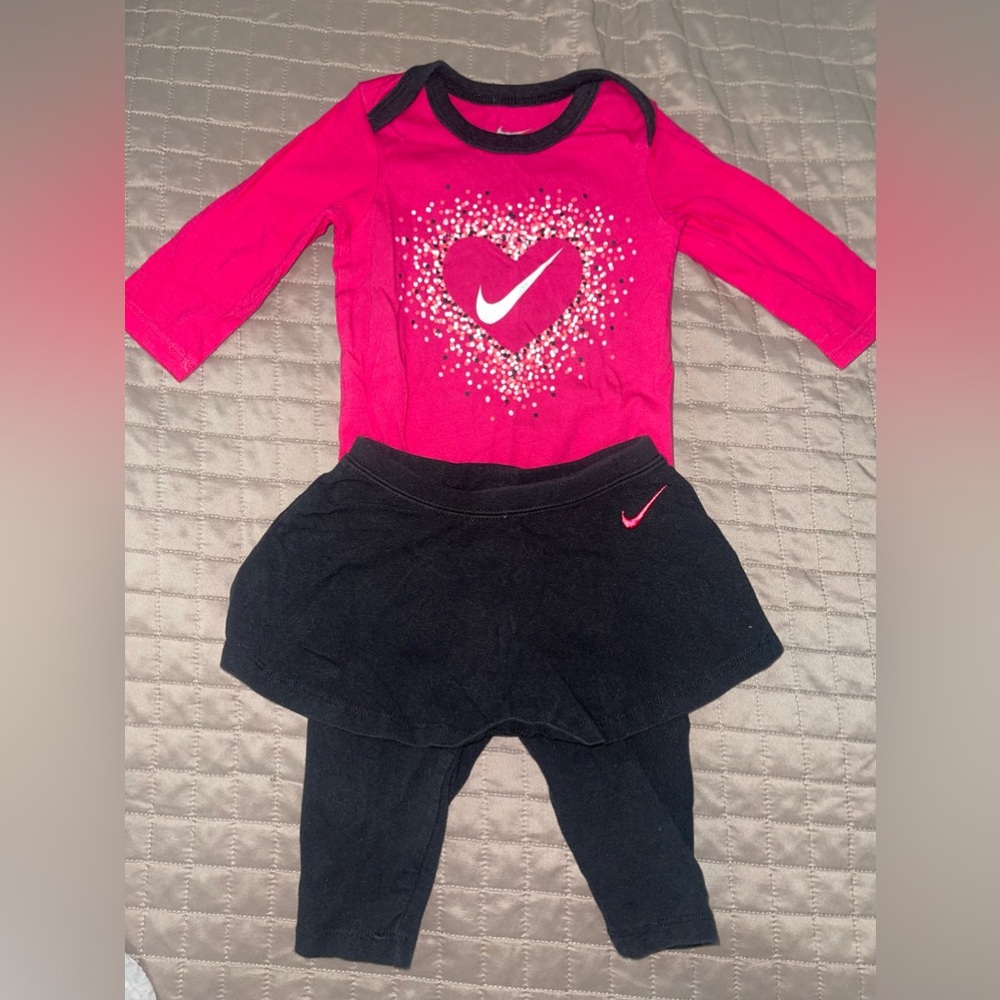 Nike Pink and Black Baby Outfit